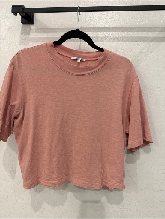 Cotton Citizen Tops - Cotton Citizen Pink Boxy Crop Crewneck Tee
